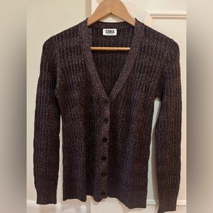 Sonia Rykiel purple metallic cardigan